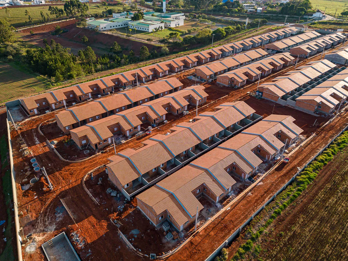 Vista aérea das quadras do Quality Life Itapê perto da entrega